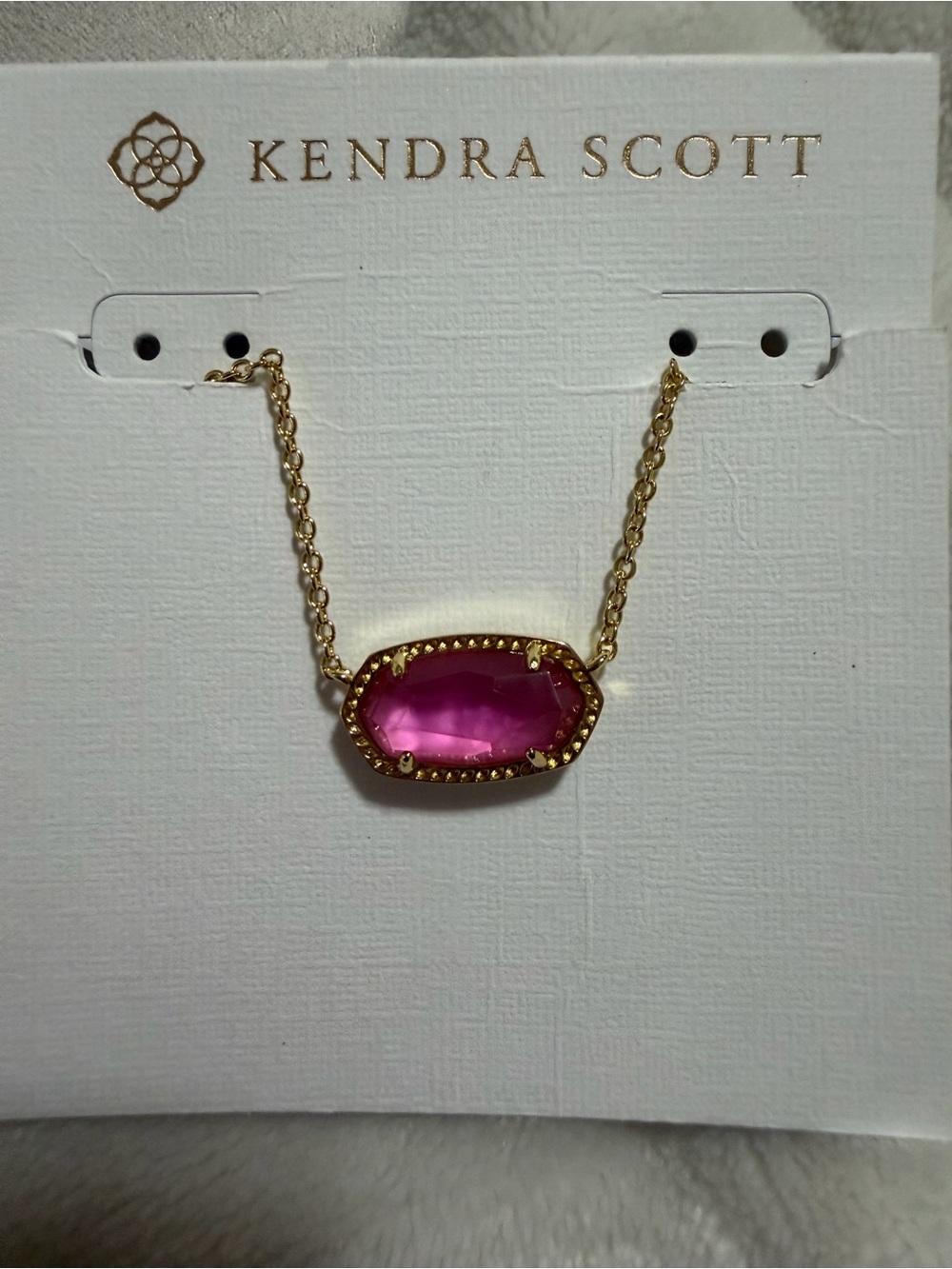 Kendra Scott Hot Pink and Gold Elisa Pendant Necklace NWT
